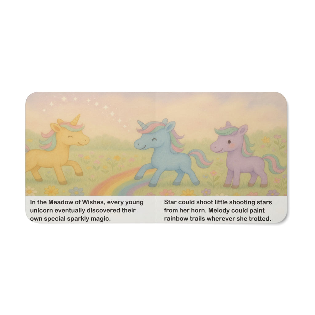 Unicorn Board Book — "Glimmer's Big Leap" Toddler Storybook