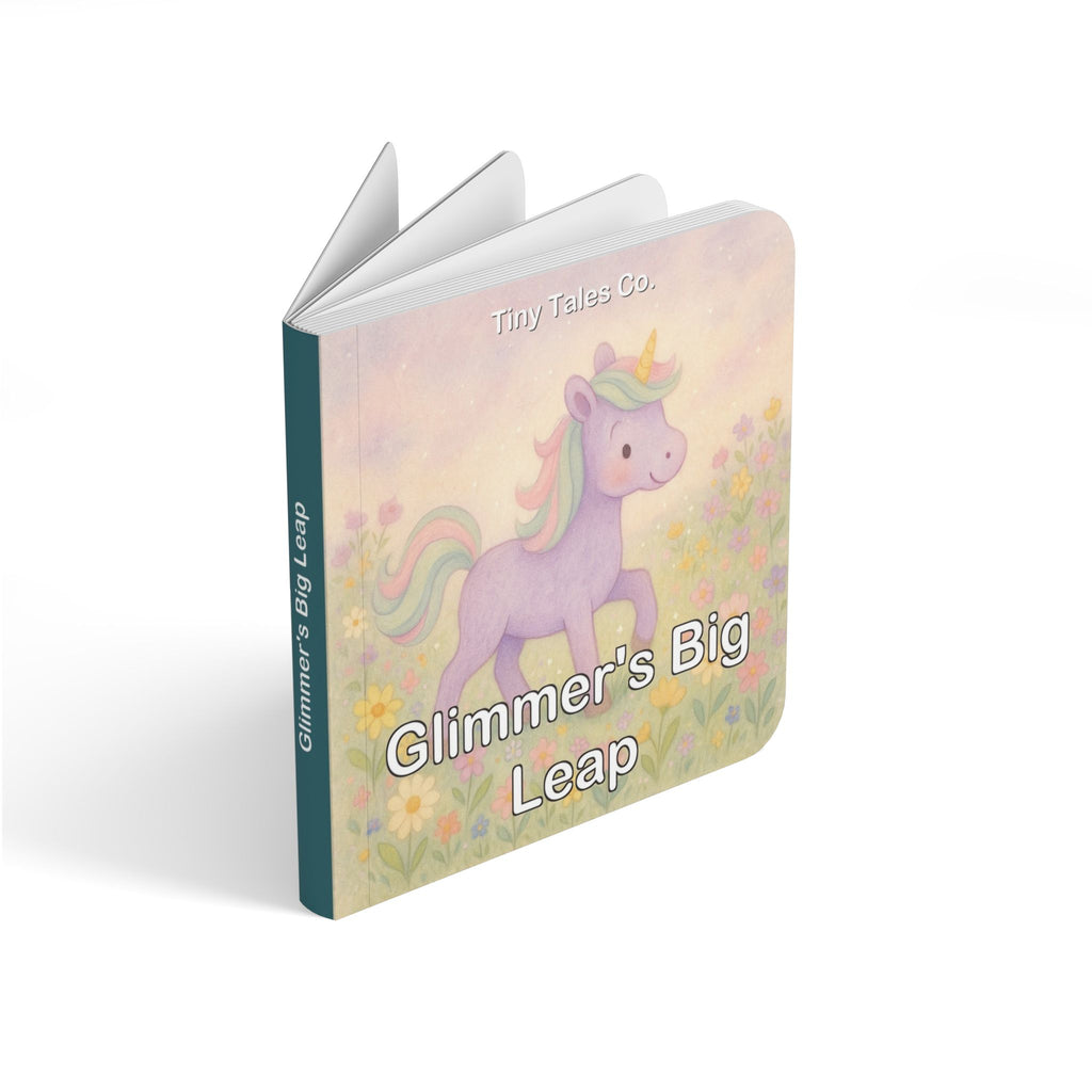Unicorn Board Book — "Glimmer's Big Leap" Toddler Storybook
